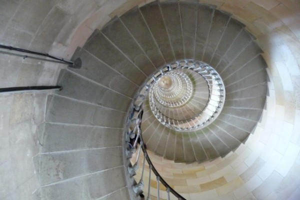 Phare des Baleines staircase - looking up