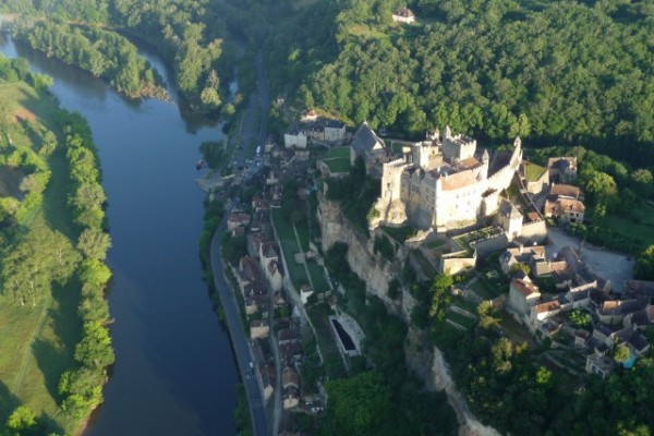 Chateau de Beynac from the hot air balloon