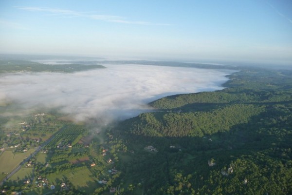 Early morning Dordogne from the hot air balloon