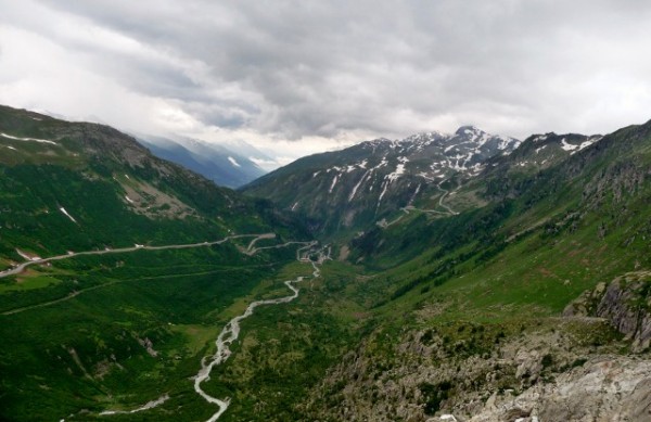 Looking down the Furkapass