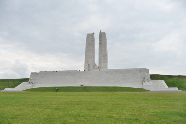 The front of the Vimy memorial