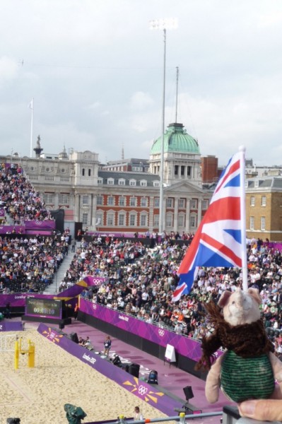 At the Olympics Beach volleyball