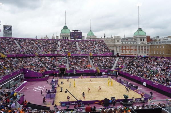 The Olympic beach volleyball