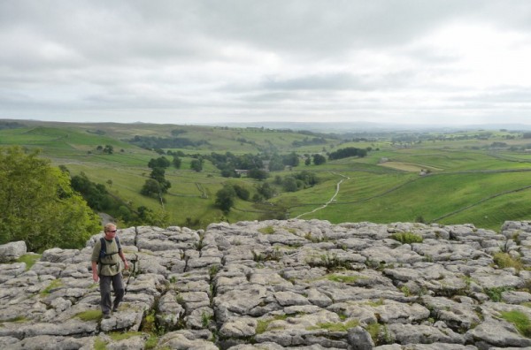 27 Rodney on the limestone pavement above Malham Cove