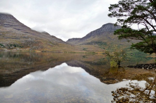 182 Reflection of Slioch and Beinn A Mhuinidh on Loch Maree