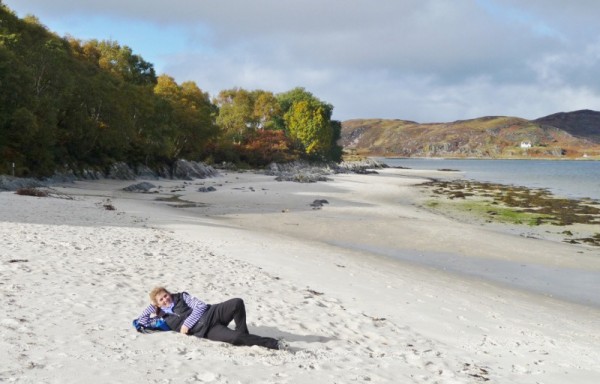 289 Laura sunbathing on Morar Beach