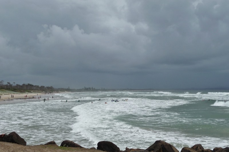 A stormy Byron Bay beach