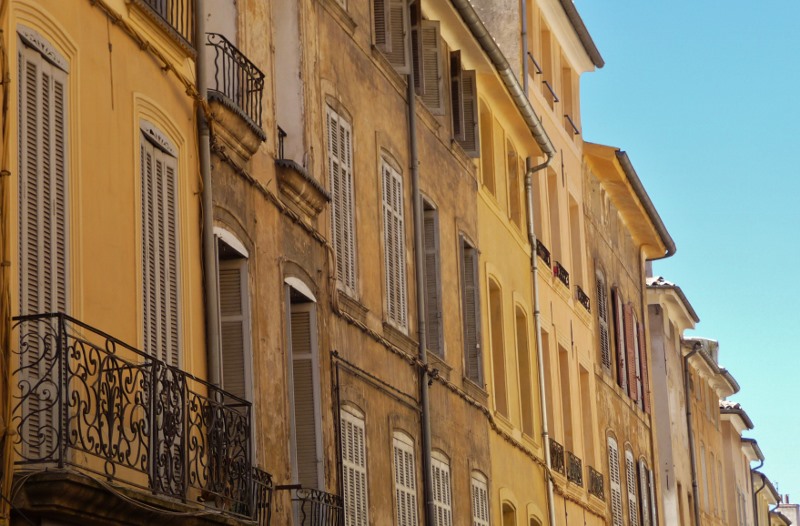 Typical street facade in Aix
