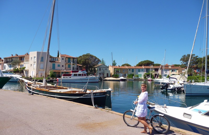 Cycling round Port Grimaud