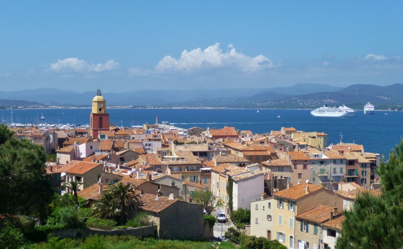 Looking out from the citadel towards Port Grimaud and our campsite