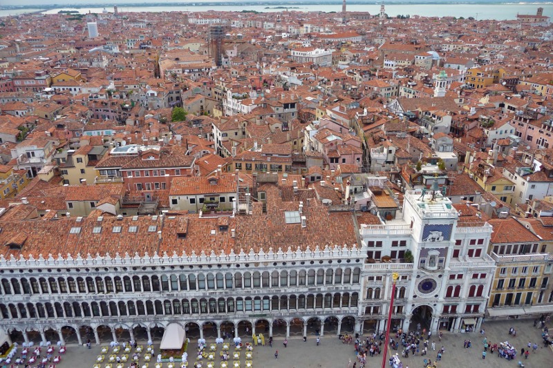 Looking down on Venice from the Campanile