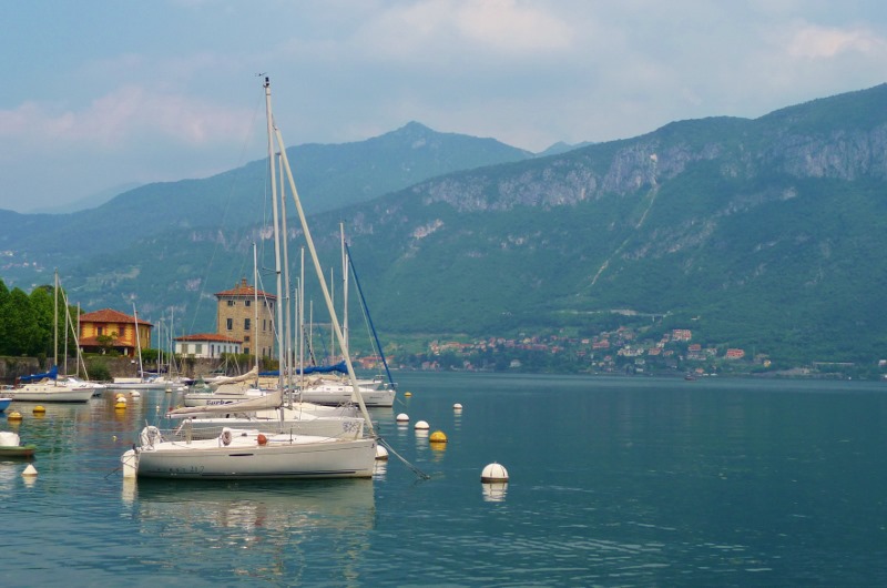 Our lunchtime view across Lago di Lecco
