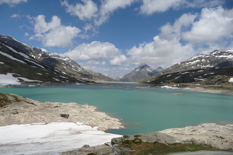 Lago Bianco near the top of the Bernina Pass