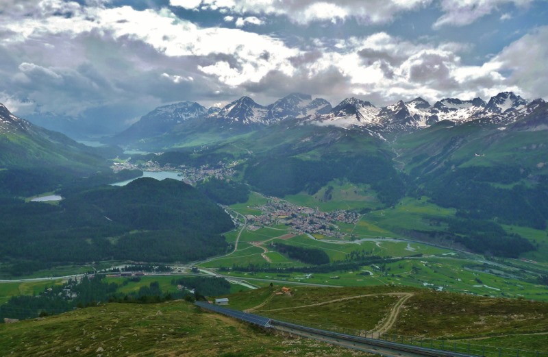 St Moritz from the top of Muottas Muragl