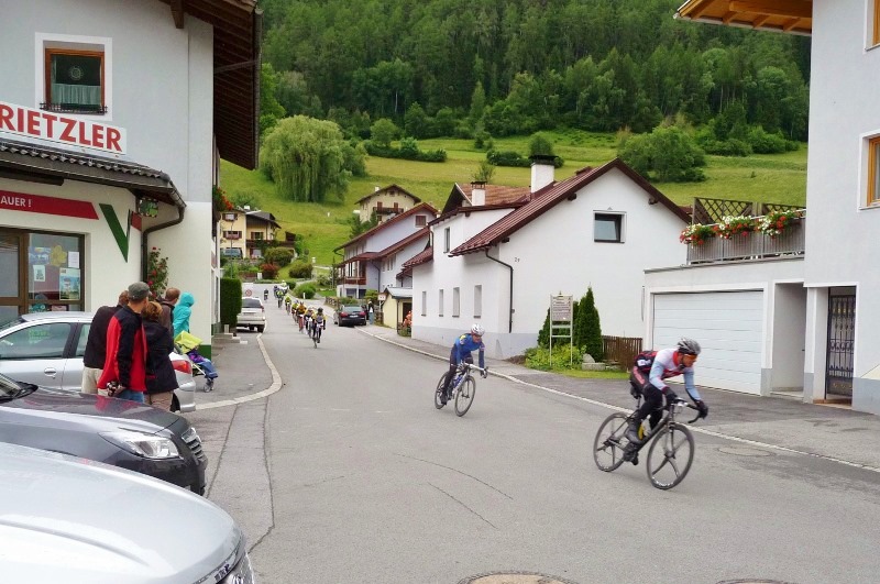Waiting for the cycle race to finish in Ried