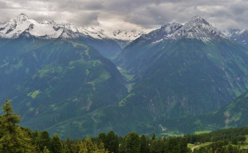 The mountains on the opposite side of the Zillertal Valley