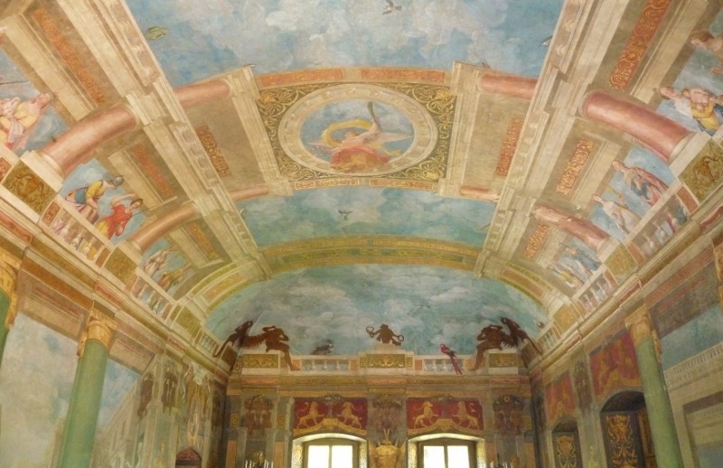 One of many beautiful ceiling inside Schloss Hellbrun
