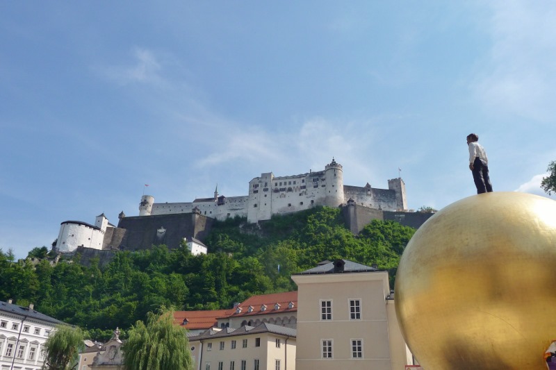 Hohensalzburg Fortress and the big gold ball