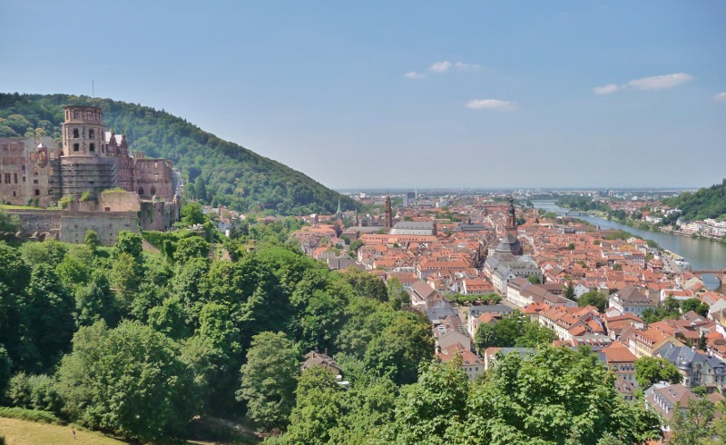 Views of the castle and city from the Scheffel Terrace