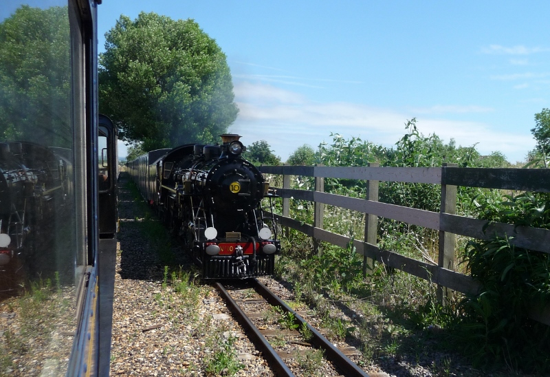Steam train passing