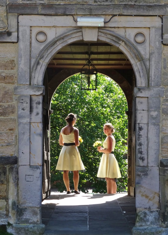 Julia and Amelia waiting for the bride