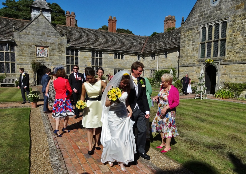 Clare and Jonathan leaving the chapel