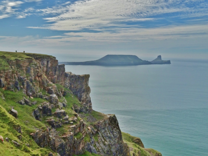 Looking back at Worms Head