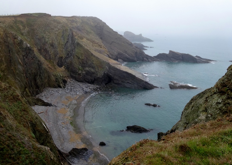 Looking along the coast from the Porth y Rhaw hillfort