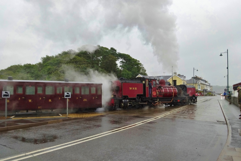 The red train in Porthmadog