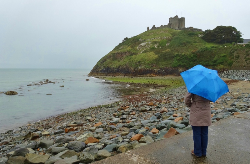 Criccieth Castle in the rain