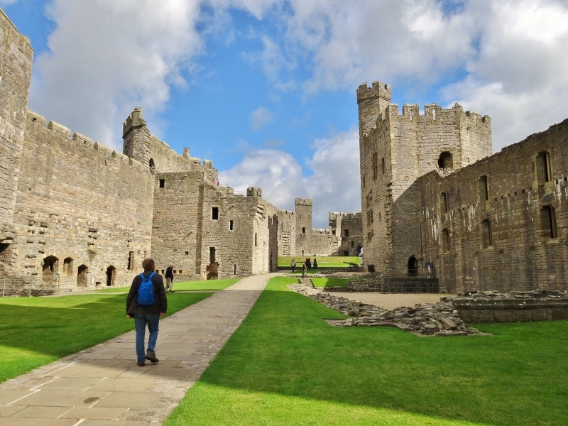 Rodney strolling in Caernafon Castle