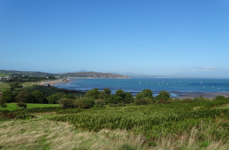 The view across St Tudwal's Bay from below the campsite