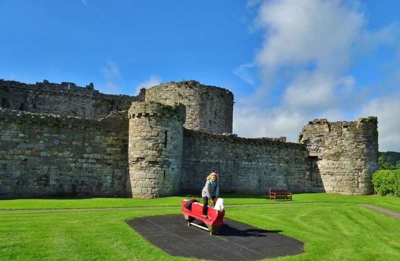 Racing away from Beaumaris Castle