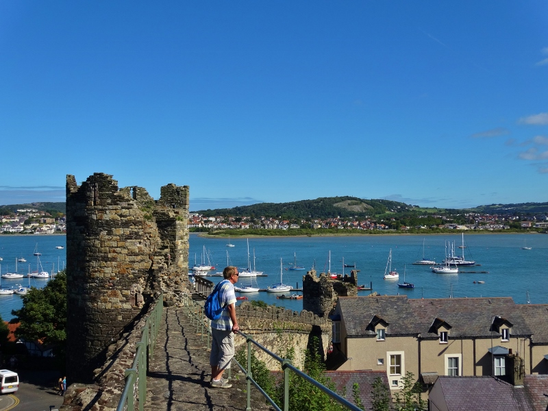 The Menai Strait from the Conwy city walls