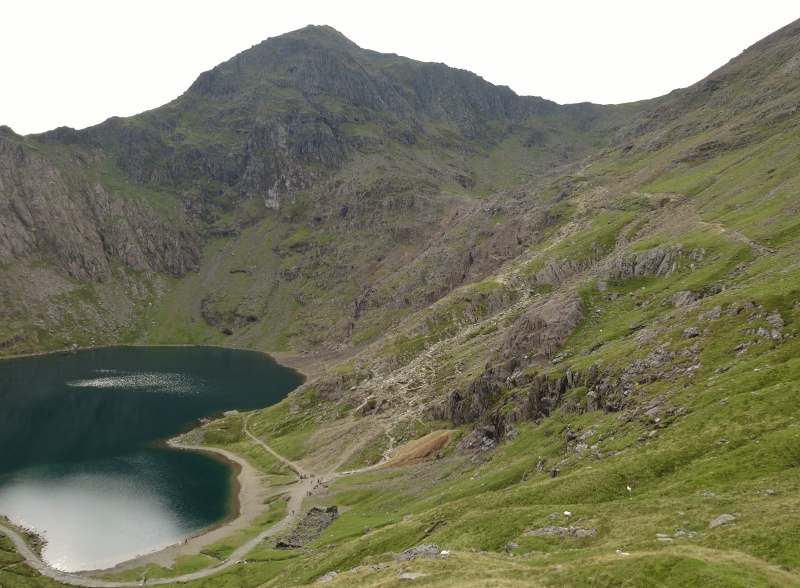 Following the Miners Track up to the top of Snowdon