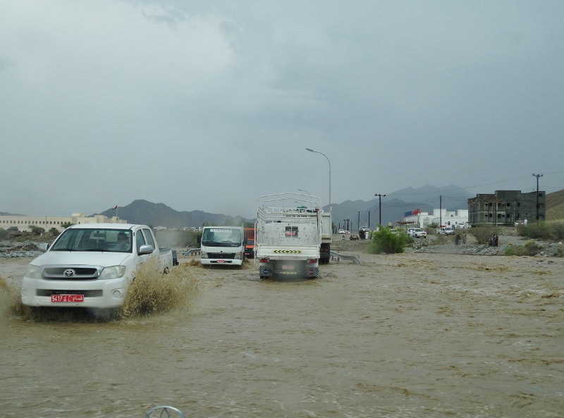 Flooded road near Al Rustaq