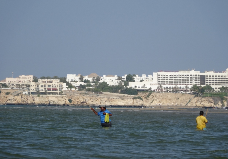 Fishing off the beach at Muscat