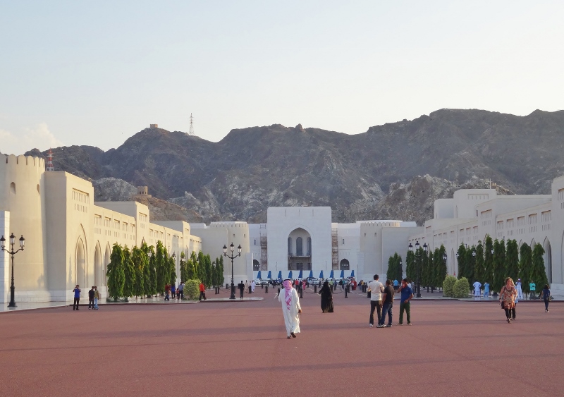 Beside the Al Alam Palace