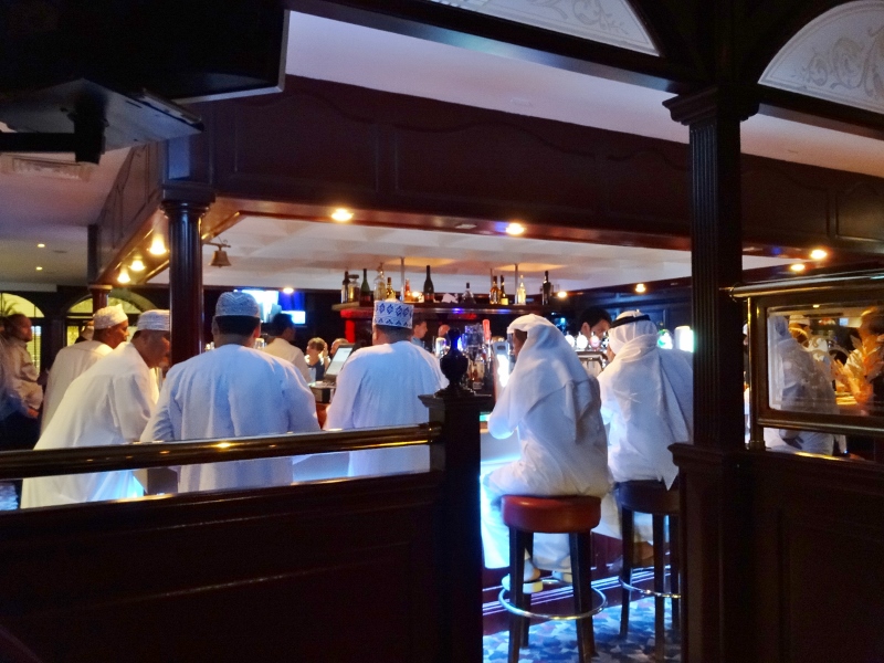 In the pub at the Intercontinental, Muscat