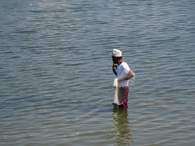 Omani fisherman in Muscat Harbour