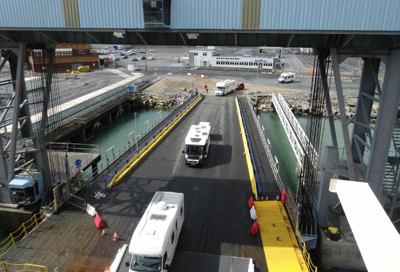Watching the big boys boarding the Pont Aven