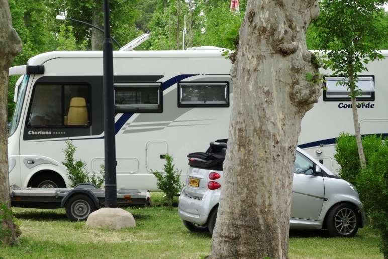 Charisma motorhome with Smart Car accessory