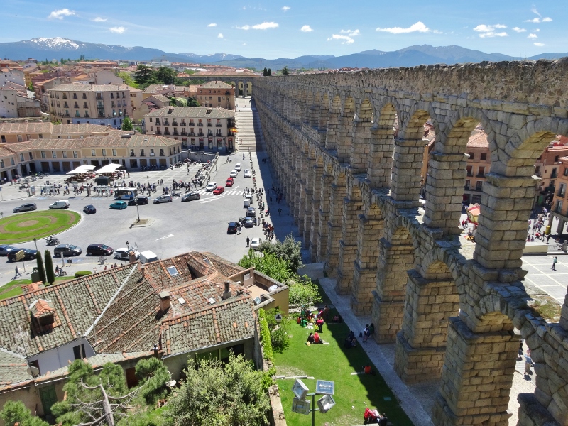 Above the aqueduct