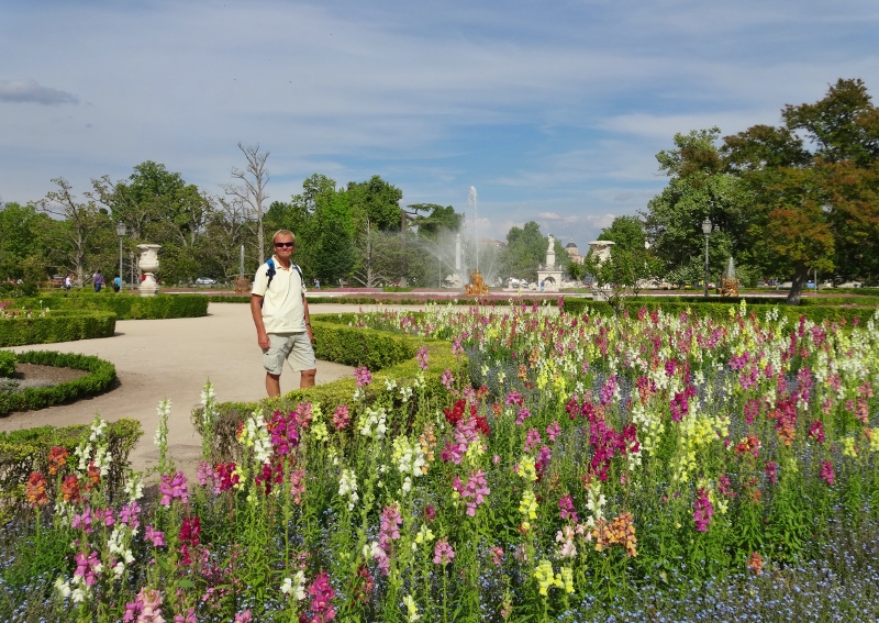 Rodney taking time to smell the flowers in the Jardin del Parterre