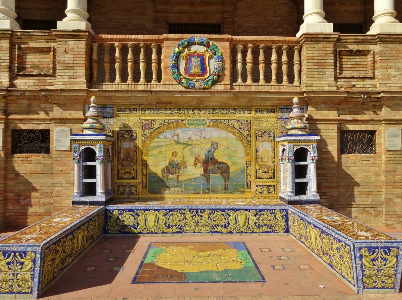 One of many seats in the Plaza de España