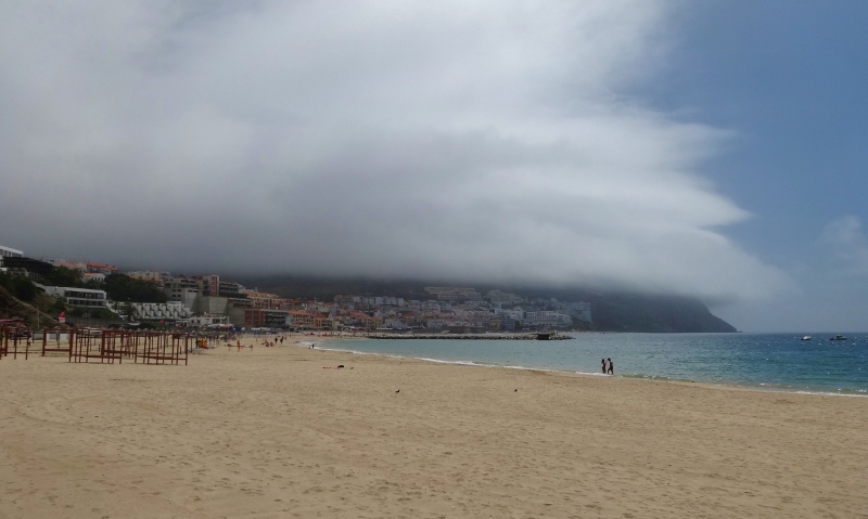  Sea mist rising over Sesimbra beach