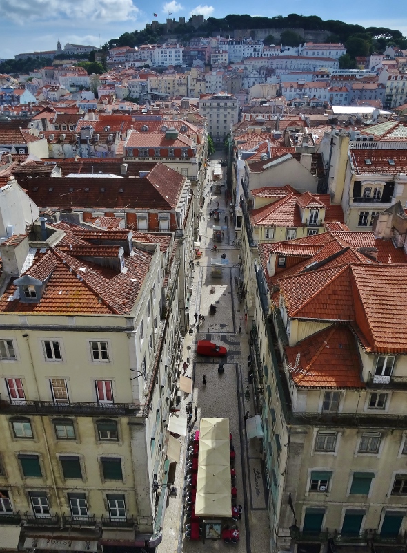 The view from the top of Elevador de Santa Justa