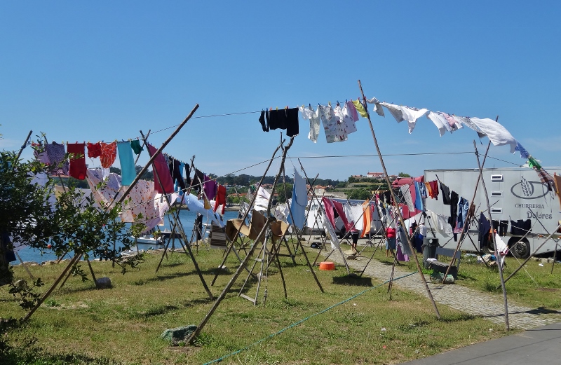 Drying the washing next to the churros van in St Pedro da Alfurado