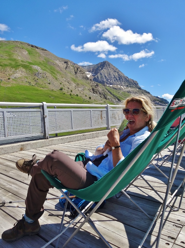 An ice cream always tastes good after a long hike