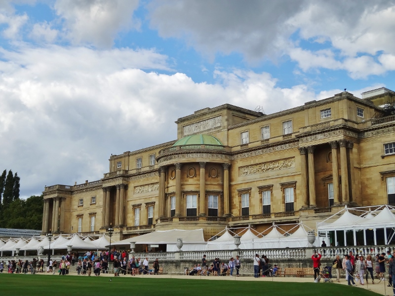 In the garden at Buckingham Palace